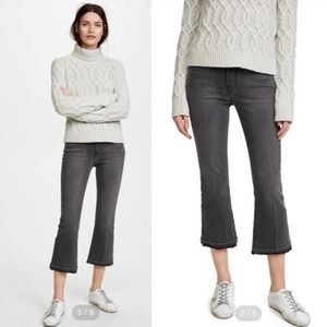 L'AGENCE Serena Crop Baby Flare Grey Jeans